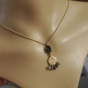 By Romance  blue druzzle style plus necklace Q10